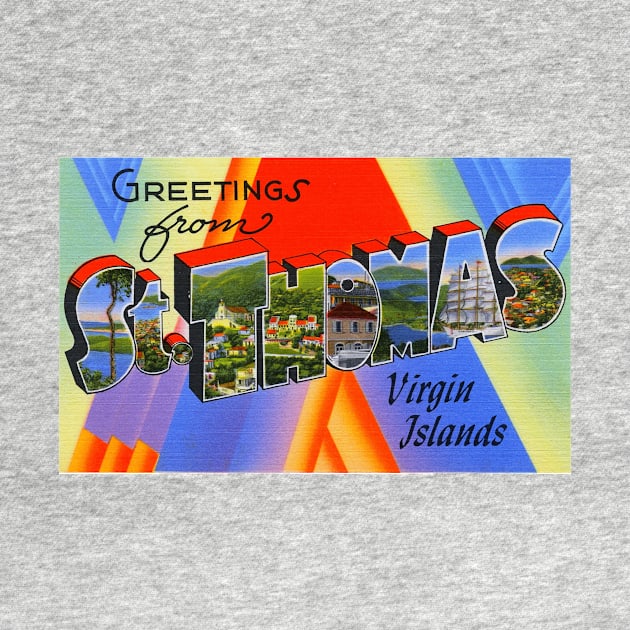 Greetings from St Thomas Virgin Islands - Vintage Large Letter Postcard by Naves